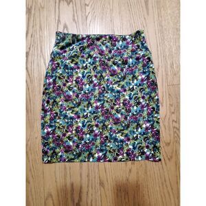 J.Jill Wearever Collection XS Abstract Floral Pencil Skirt EUC Stretchy